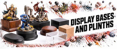 Display bases and plinths for miniatures, busts, and models